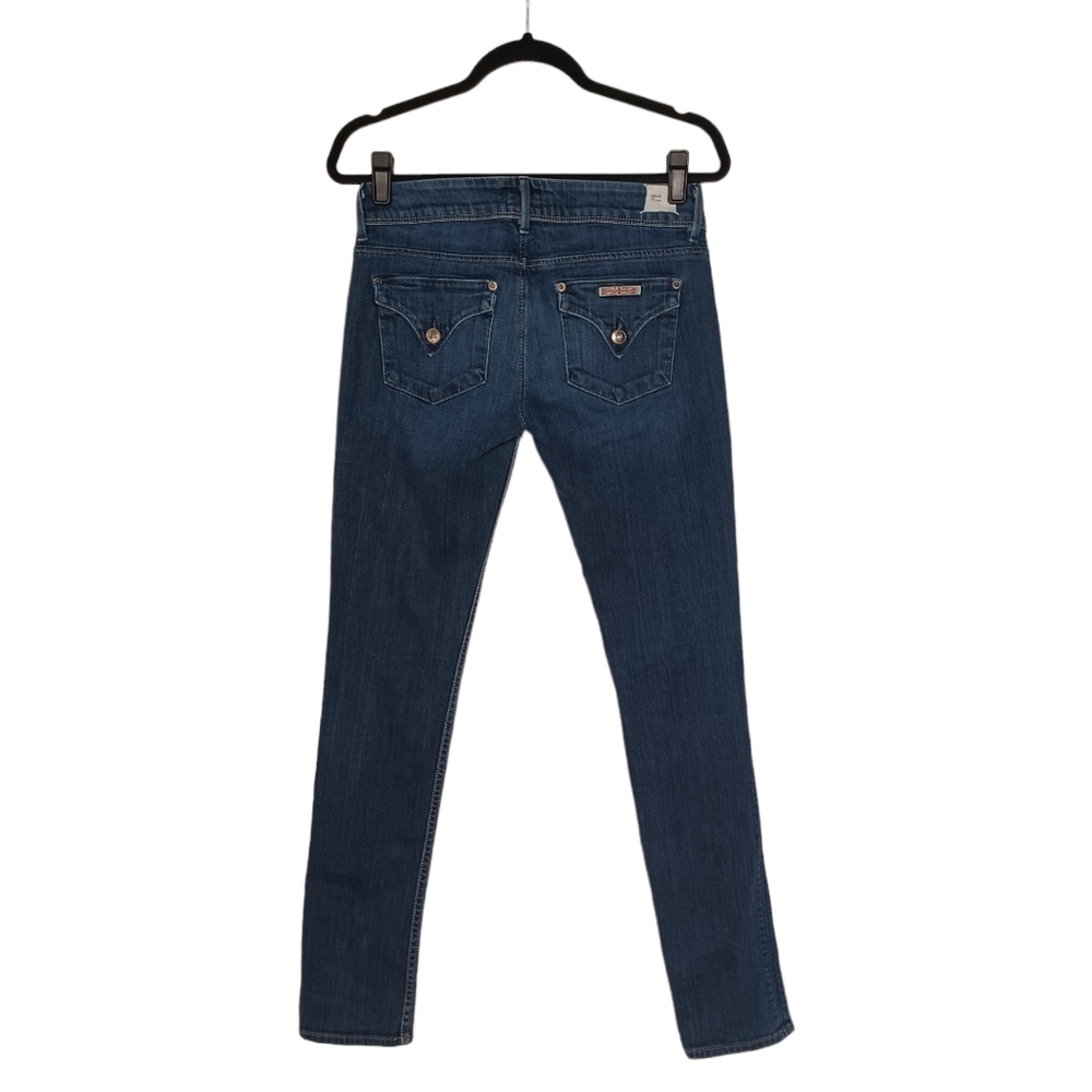 HUDSON Collin Skinny Button Flap Dark Medium Blue Denim Jeans 27